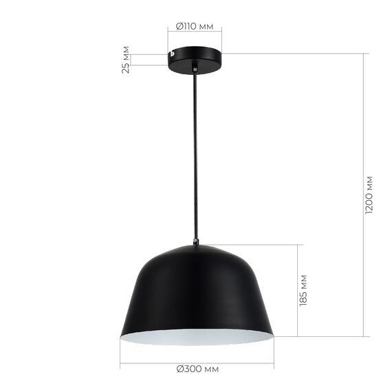 SLE1805-403-01 Светильник подвесной Черный/Черный E27 1*40W BLANK, изображение 7