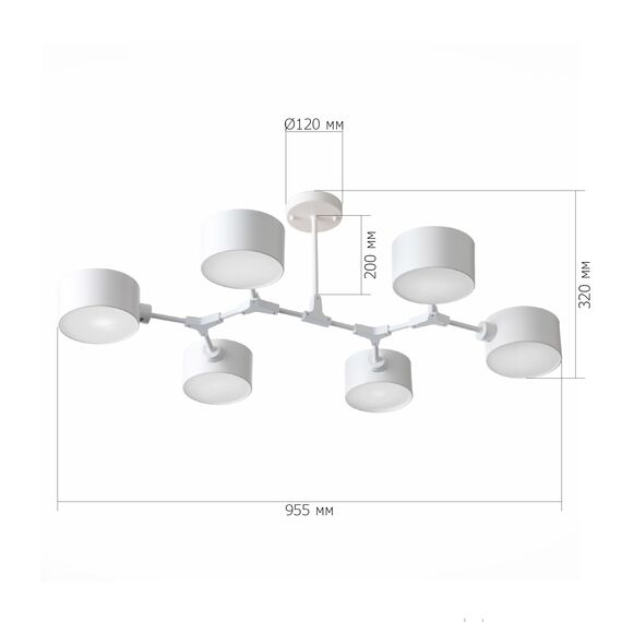 SLE183502-06 Светильник потолочный Белый/Белый E14 6*60W GIMENTO, изображение 14
