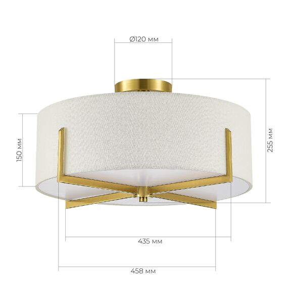 SLE3010-302-04 Светильник потолочный Латунь/Белый E27 4*60W LINTON, изображение 4