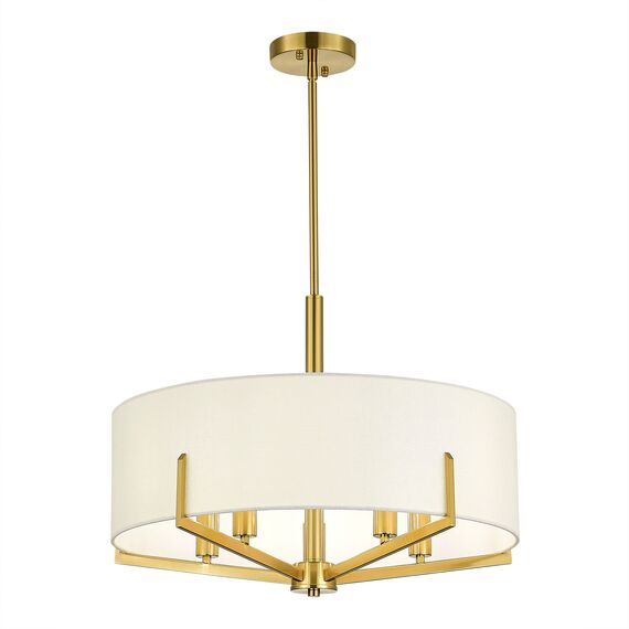 SLE3010-303-05 Светильник подвесной Латунь/Белый E14 5*40W LINTON, изображение 2