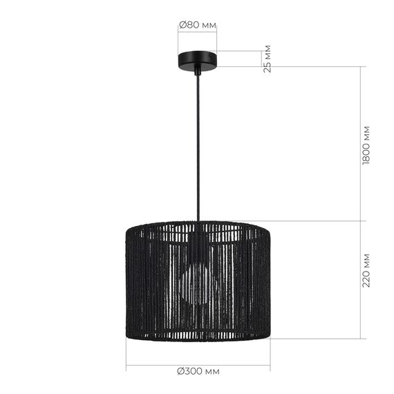 SLE6024-403-01 Светильник подвесной черный/черный E27 1*40W ETTAN, изображение 6