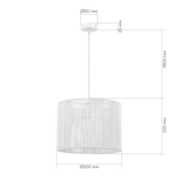 SLE6024-503-01 Светильник подвесной белый/белый E27 1*40W ETTAN, изображение 6