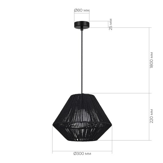 SLE6025-403-01 Светильник подвесной черный/черный E27 1*40W ETTAN, изображение 6