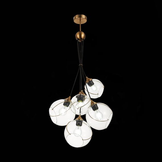 SLE103103-06 Светильник подвесной Золотистый/Прозрачный E27 6*60W SATTURO, изображение 7