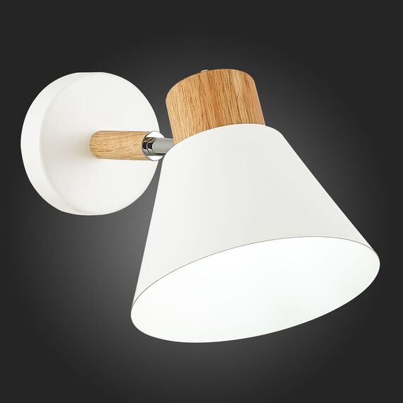 SLE103701-01 Светильник настенный Светлое дерево, Белый/Белый E27 1*60W BUVE, изображение 2