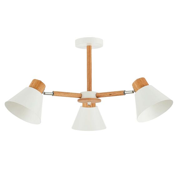 SLE103702-03 Светильник потолочный Светлое дерево, Белый/Белый E27 3*60W BUVE, изображение 2