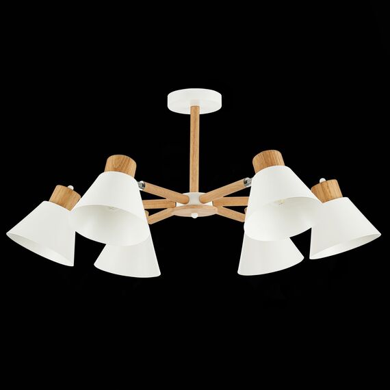 SLE103702-06 Светильник потолочный Светлое дерево, Белый/Белый E27 6*60W BUVE, изображение 4