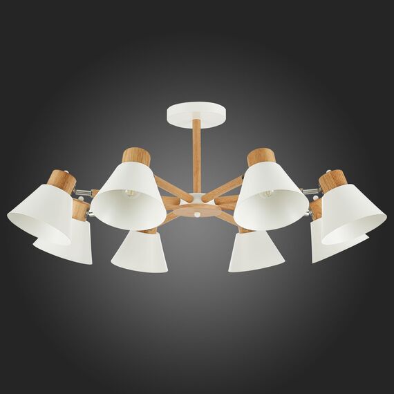 SLE103702-08 Светильник потолочный Светлое дерево, Белый/Белый E27 8*60W BUVE, изображение 5