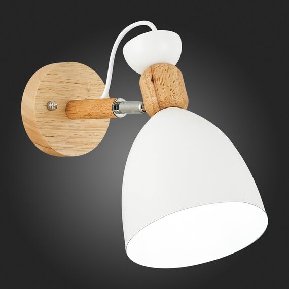 SLE103801-01 Светильник настенный Светлое дерево, Белый/Белый E27 1*60W BALCAMO, изображение 2