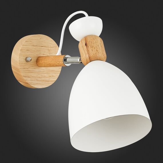 SLE103801-01 Светильник настенный Светлое дерево, Белый/Белый E27 1*60W BALCAMO, изображение 5