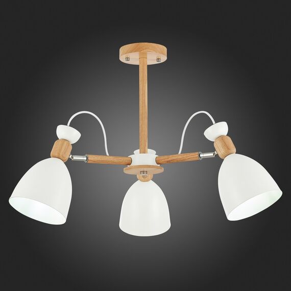 SLE103802-03 Светильник потолочный Светлое дерево, Белый/Белый E27 3*60W BALCAMO, изображение 2