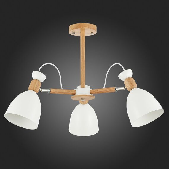 SLE103802-03 Светильник потолочный Светлое дерево, Белый/Белый E27 3*60W BALCAMO, изображение 5