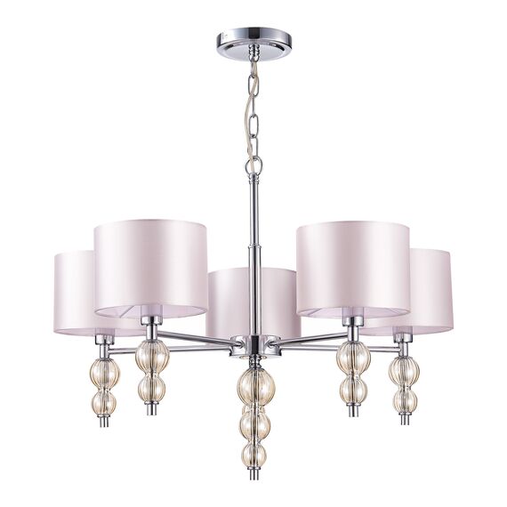 SLE105703-05 Светильник подвесной Хром/Светло-бежевый E14 5*40W RAMER, изображение 9