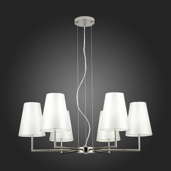 SLE105903-06 Светильник подвесной Никель/Белый E14 6*40W BELLINO, изображение 2
