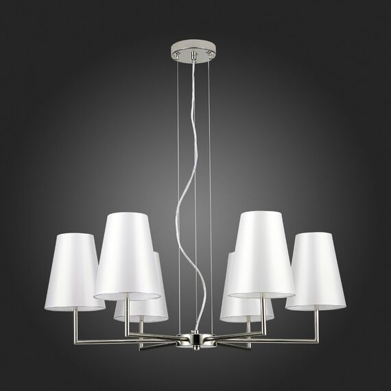 SLE105903-06 Светильник подвесной Никель/Белый E14 6*40W BELLINO, изображение 5