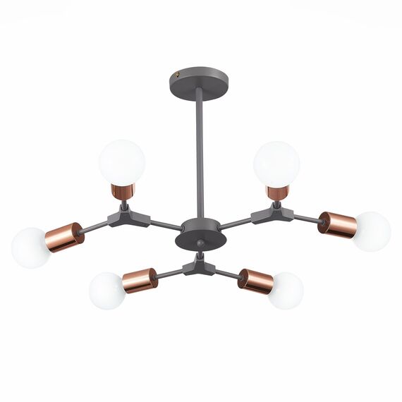 SLE106403-06 Светильник потолочный Серый, Розовое золото E27 6*60W PALARE, изображение 3