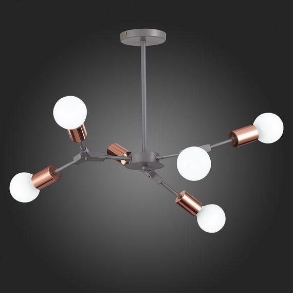 SLE106403-06 Светильник потолочный Серый, Розовое золото E27 6*60W PALARE, изображение 8