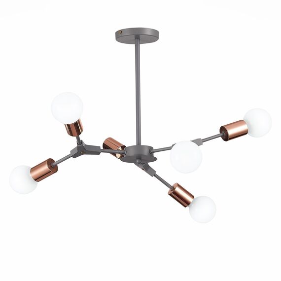 SLE106403-06 Светильник потолочный Серый, Розовое золото E27 6*60W PALARE, изображение 9