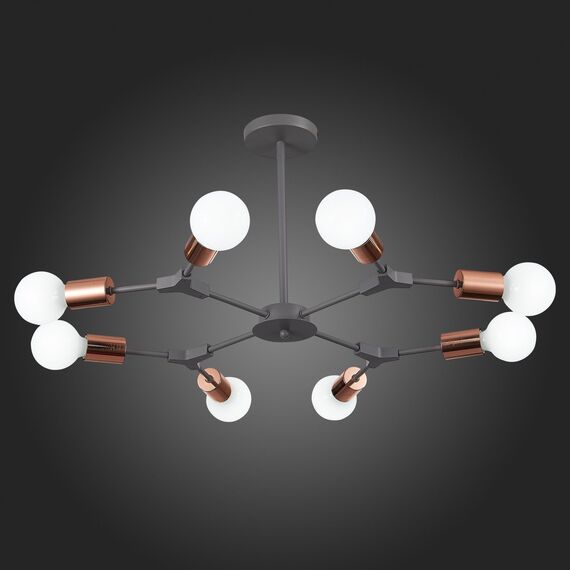 SLE106403-08 Светильник потолочный Серый, Розовое золото E27 8*60W PALARE, изображение 2
