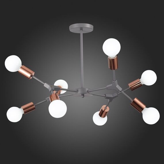 SLE106403-08 Светильник потолочный Серый, Розовое золото E27 8*60W PALARE, изображение 8