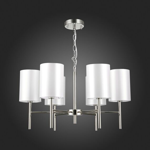 SLE107303-06 Светильник подвесной Никель/Белый E14 6*40W NOIA, изображение 5