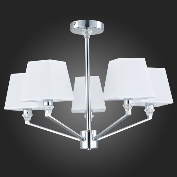 SLE107602-05 Светильник потолочный Хром/Белый E14 5*40W GRINDA, изображение 5