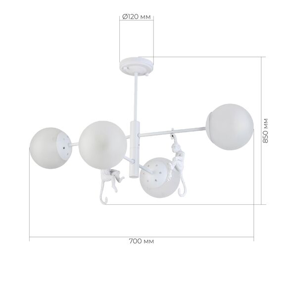 SLE115102-04 Светильник потолочный Белый/Белый E14 4*60W TENATO, изображение 10