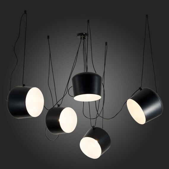 SLE120643-05 Светильник подвесной Черный/Черный E27 5*40W TRIESTE, изображение 2