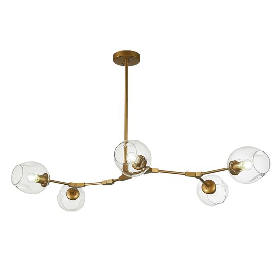 SLE154823-05 Светильник подвесной Золотистый/Прозрачный E27 5*40W RAMETTO, изображение 3