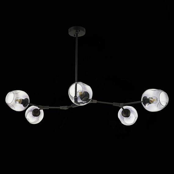 SLE154843-05 Светильник подвесной Черный/Дымчатый E27 5*40W RAMETTO, изображение 4