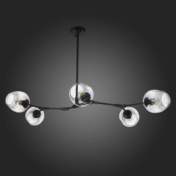 SLE154843-05 Светильник подвесной Черный/Дымчатый E27 5*40W RAMETTO, изображение 5