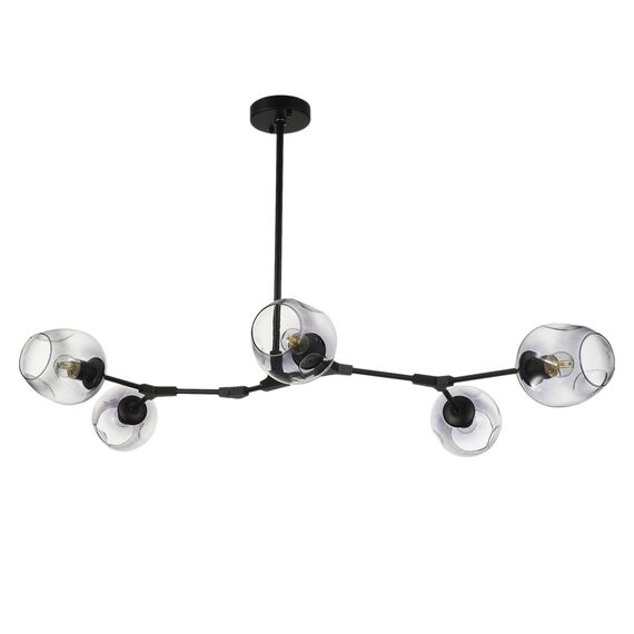SLE154843-05 Светильник подвесной Черный/Дымчатый E27 5*40W RAMETTO, изображение 6