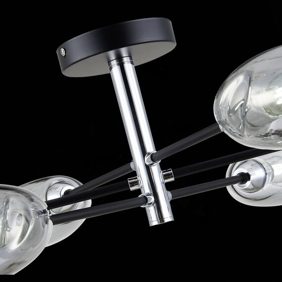 SLE155512-06 Светильник потолочный Черный, Хром/Дымчатый E14 6*40W GLOA, изображение 7