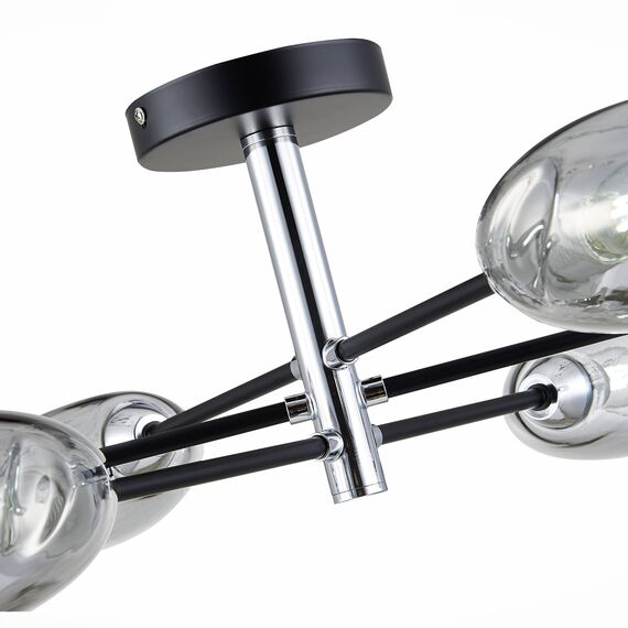 SLE155512-06 Светильник потолочный Черный, Хром/Дымчатый E14 6*40W GLOA, изображение 9