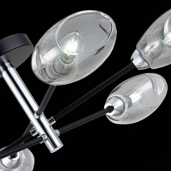 SLE155512-06 Светильник потолочный Черный, Хром/Дымчатый E14 6*40W GLOA, изображение 10