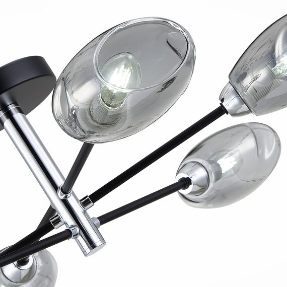 SLE155512-06 Светильник потолочный Черный, Хром/Дымчатый E14 6*40W GLOA, изображение 12