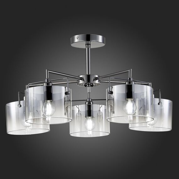 SLE155602-05 Светильник потолочный Хром/Дымчатый E14 5*40W NOSTA, изображение 2