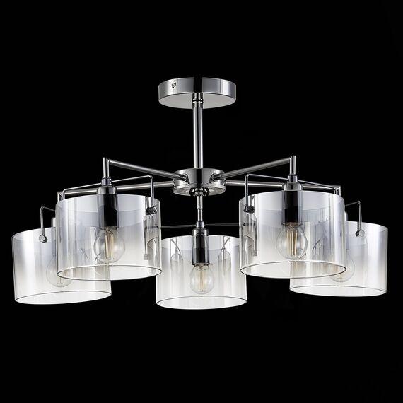 SLE155602-05 Светильник потолочный Хром/Дымчатый E14 5*40W NOSTA, изображение 4