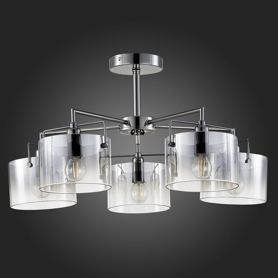 SLE155602-05 Светильник потолочный Хром/Дымчатый E14 5*40W NOSTA, изображение 5