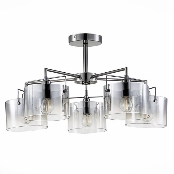 SLE155602-05 Светильник потолочный Хром/Дымчатый E14 5*40W NOSTA, изображение 6