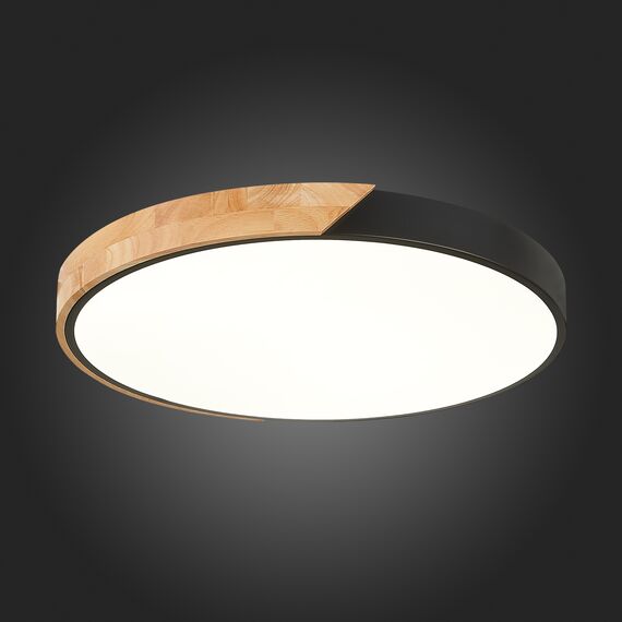 SLE200942-01 Светильник потолочный Черный, Светлое дерево/Белый LED 1*45W 3000K/4000K/6000K FESTA, изображение 2