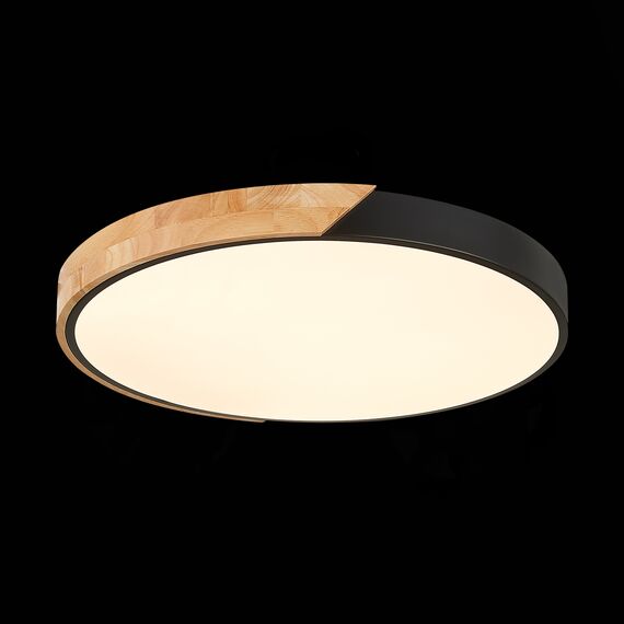 SLE200942-01 Светильник потолочный Черный, Светлое дерево/Белый LED 1*45W 3000K/4000K/6000K FESTA, изображение 4