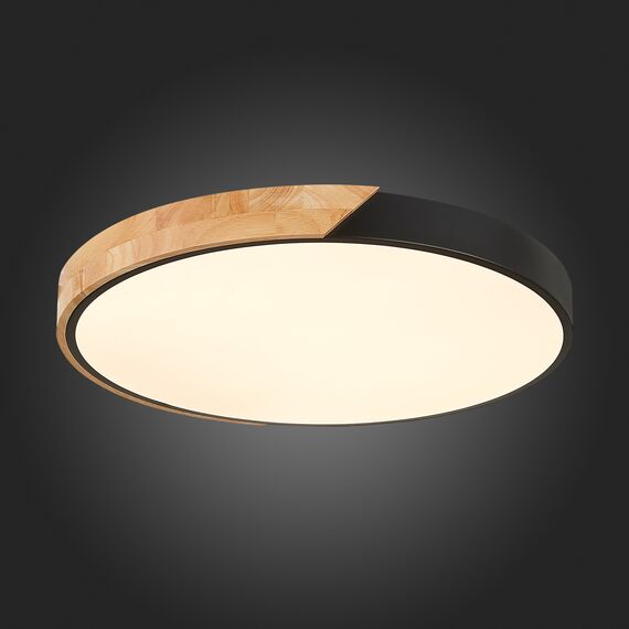 SLE200942-01 Светильник потолочный Черный, Светлое дерево/Белый LED 1*45W 3000K/4000K/6000K FESTA, изображение 5