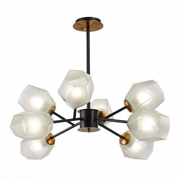 SLE205102-08 Светильник потолочный Латунь, Черный/Белый E27 8*60W TERRAMO, изображение 3