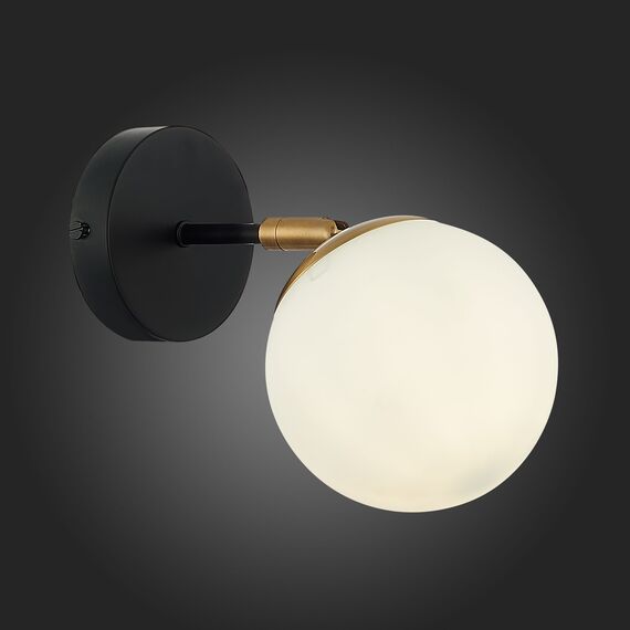SLE220401-01 Светильник настенный Черный, Латунь/Белый E27 1*60W FORLI, изображение 2