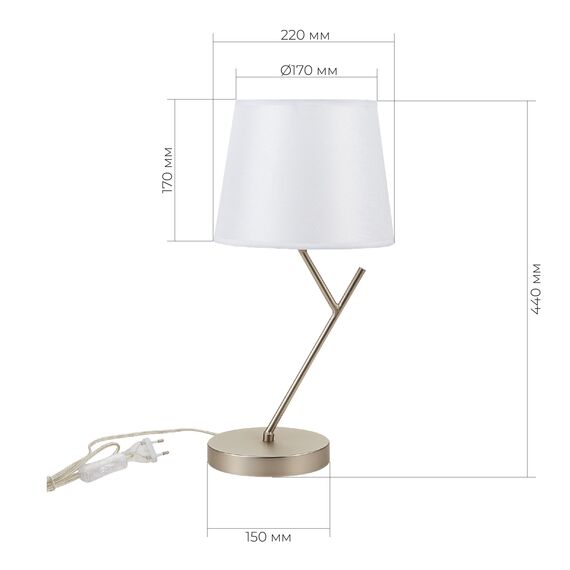 SLE300104-01 Прикроватная лампа Никель/Белый E14 1*40W DENICE, изображение 7