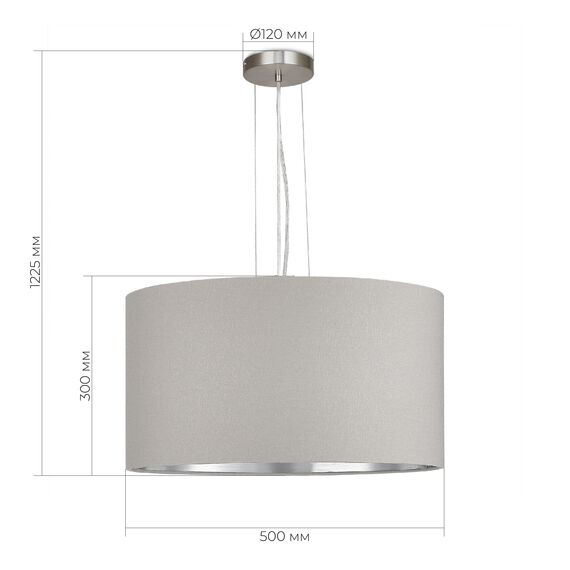 SLE300513-03 Светильник подвесной Никель/Серый, Серебристый E27 3*40W BRESCIA, изображение 2