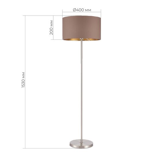 SLE300575-01 Светильник напольный Никель/Темно-бежевый, Золотистый E27 1*40W BRESCIA, изображение 2