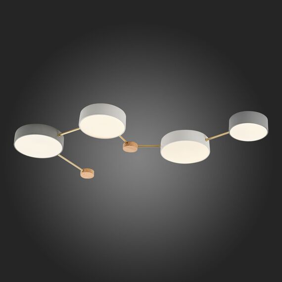 SLE600102-04 Светильник потолочный Золотистый, Светлое дерево/Белый, Серый LED 4*16,5W 4000K DOSSENA, изображение 2