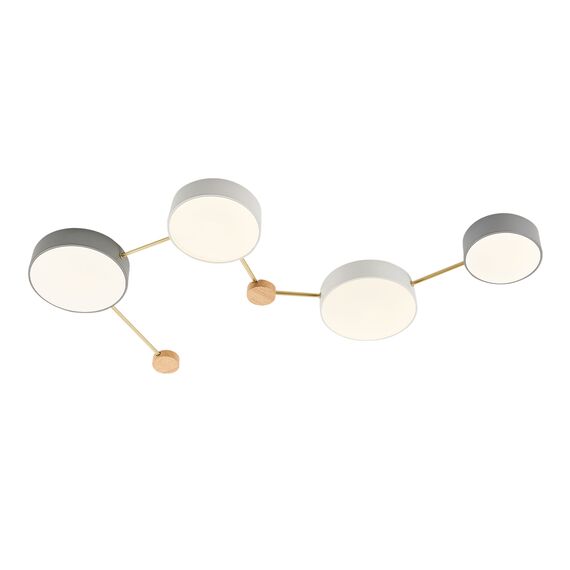 SLE600102-04 Светильник потолочный Золотистый, Светлое дерево/Белый, Серый LED 4*16,5W 4000K DOSSENA, изображение 5